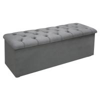 Recamier de Quarto Queen Size Lotus Suede Cinza Simbal - 1