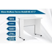 Mesa Multiuso Escritório Dobrável ME4117 c/ Rodízios Amêndoa - Tecno Mobili - 5