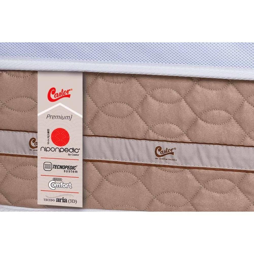 Cama Box Baú Solteiro: Colchão c/Vibro Massagem Castor Magnético Premium + Base CRC Courano Clean(88x188) - 7