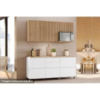 Armário de Cozinha Modulado Completa Rainha 4 Peças Branca/Nature - Nesher - 1