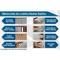 Armário de Cozinha Modulado Completa Rainha 4 Peças Branca/Nature - Nesher - 2