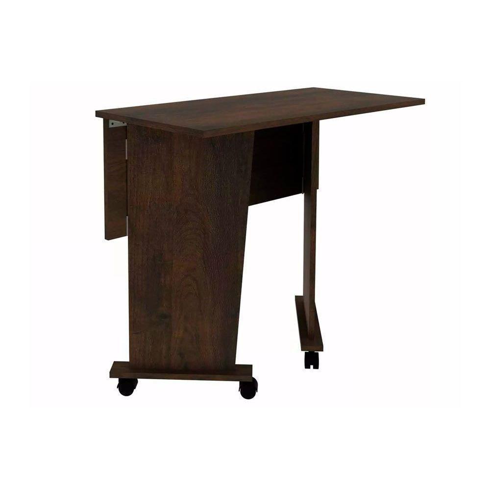 Mesa Multiuso Escritório Dobrável ME4117 c/ Rodízios Carvalho - Tecno Mobili - 9