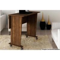 Mesa Multiuso Escritório Dobrável ME4117 c/ Rodízios Nogal - Tecno Mobili - 1