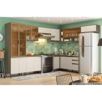 Gabinete De Cozinha Modulado Balcão Canto Reto Connect 1 Porta C/ Tampo Duna/cristal - Henn - 3