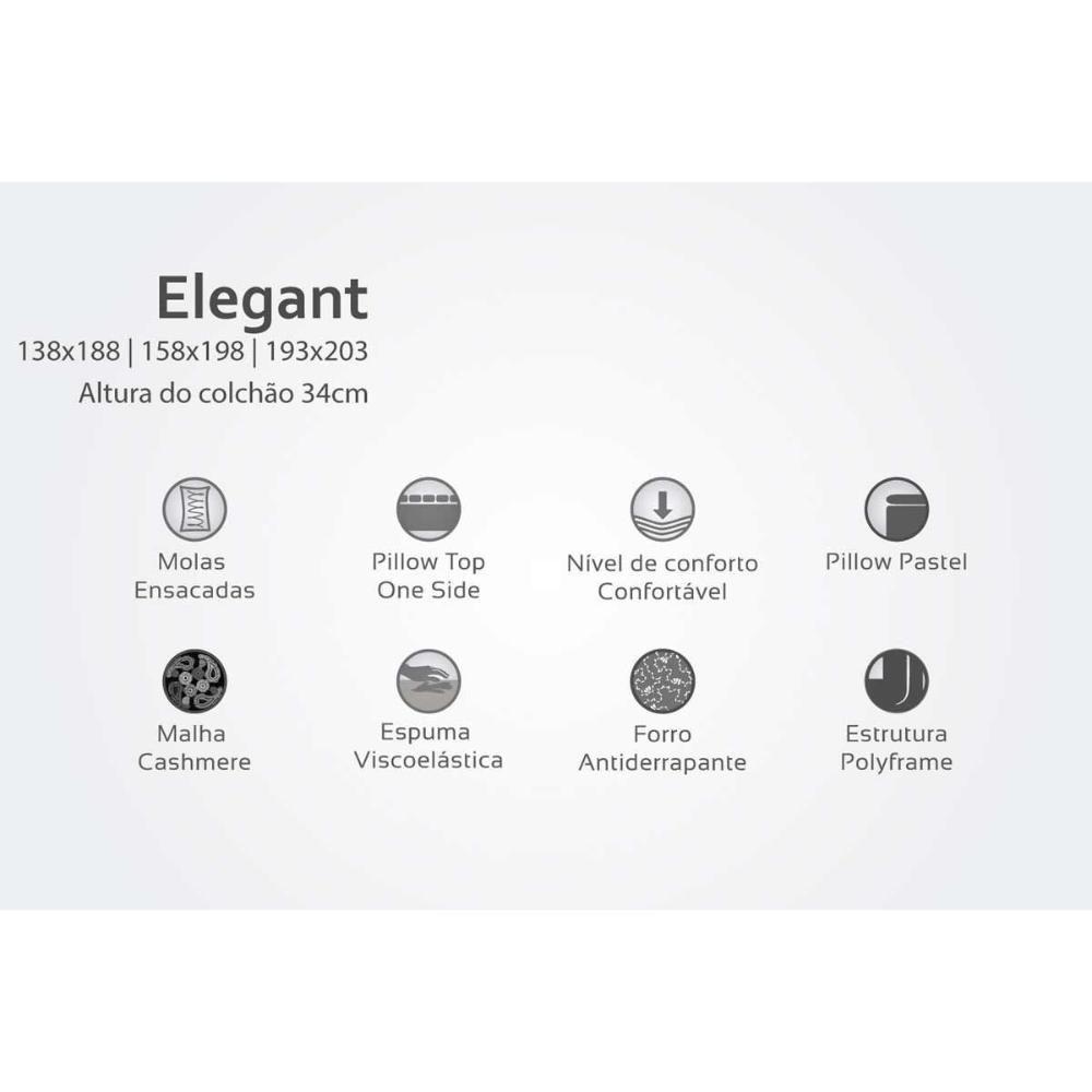Conjunto Box Baú Solteiro: Colchão Molas Herval MasterPocket Ensacadas Elegant + Base CRC Courano Clean(88x188) - 5
