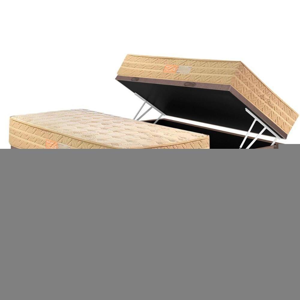 Conjunto Box Baú Solteiro: Colchão Molas Paropas MasterPocket Ensacadas Star Dream + Base CRC Courano Clean(88x188) - 1