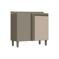 Balcão De Cozinha Modulado Canto Reto Connect 1 Porta C/ Tampo Duna/cristal - Henn - 1