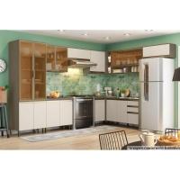 Gabinete De Cozinha Modulado Balcão Canto Reto Connect 1 Porta C/tampo Duna/cristal - Henn - 2