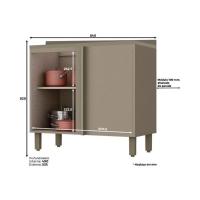 Gabinete De Cozinha Modulado Balcão Canto Reto Connect 1 Porta C/tampo Duna/cristal - Henn - 4