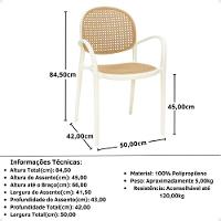 Kit 8 Cadeiras De Jantar Roma Com Braço Para Sala E Cozinha - Bege - 5