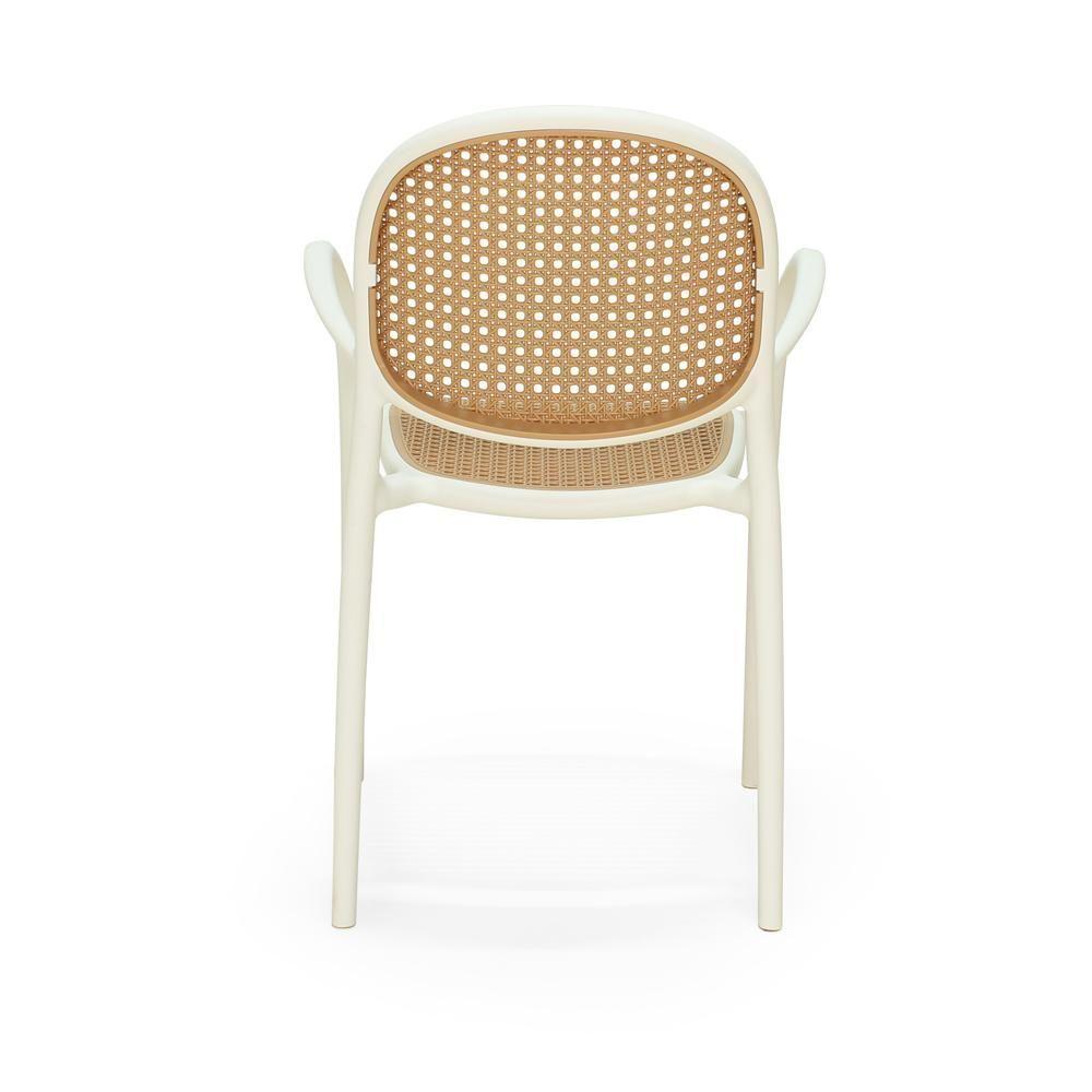 Kit 6 Cadeiras De Jantar Roma Com Braço Para Sala E Cozinha - Bege - 4