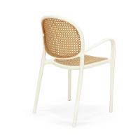 Kit 4 Cadeiras De Jantar Roma Com Braço Para Sala E Cozinha - Bege - 2