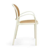 Kit 4 Cadeiras De Jantar Roma Com Braço Para Sala E Cozinha - Bege - 6