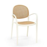 Kit 4 Cadeiras De Jantar Roma Com Braço Para Sala E Cozinha - Bege - 7