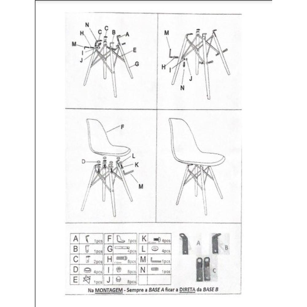 Cadeira Dkr Em Polipropileno Preta Base De Madeira - 6