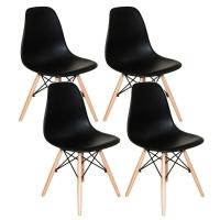 Conjunto Mesa Eames 80 Cm Preto + 4 Cadeiras Eames Eiffel Dsw Preto - 2
