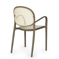 Kit 2 Cadeiras De Jantar Roma Com Braço Para Sala E Cozinha - Branco-cinza Escuro - 3