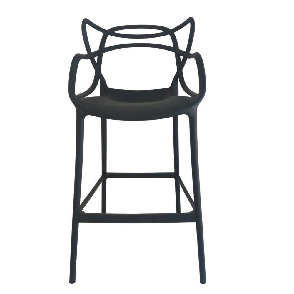 Banqueta Allegra Preta - Kit Com 3 - 3