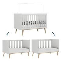 Quarto De Bebê Retrô Berço 3 Em 1 Cômoda Com Fraldário Ludmila Off White Carolina Baby - 6