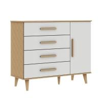 Quarto De Bebê Retrô Berço 3 Em 1 Cômoda Com Fraldário Ludmila Off White Carolina Baby - 7