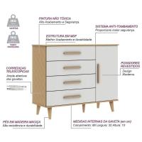 Quarto De Bebê Retrô Berço 3 Em 1 Cômoda Com Fraldário Ludmila Off White Carolina Baby - 9