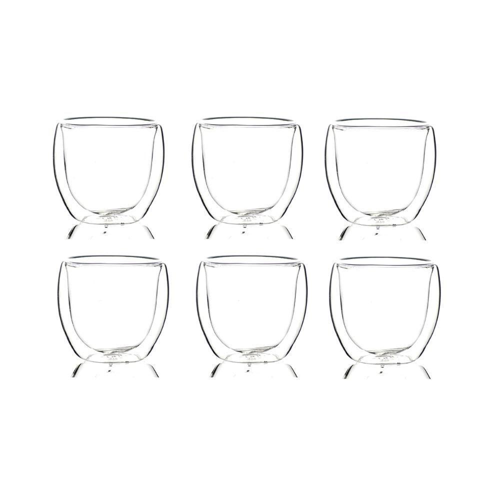 Jogo 6 Copos De Café Chá Chocolate Parede Dupla 250ml - 1