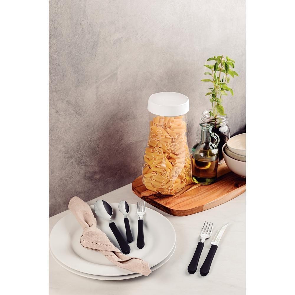 Faqueiro Talheres Leme Inox 20 Peças Tramontina Cores Cor:preto Preto - 4