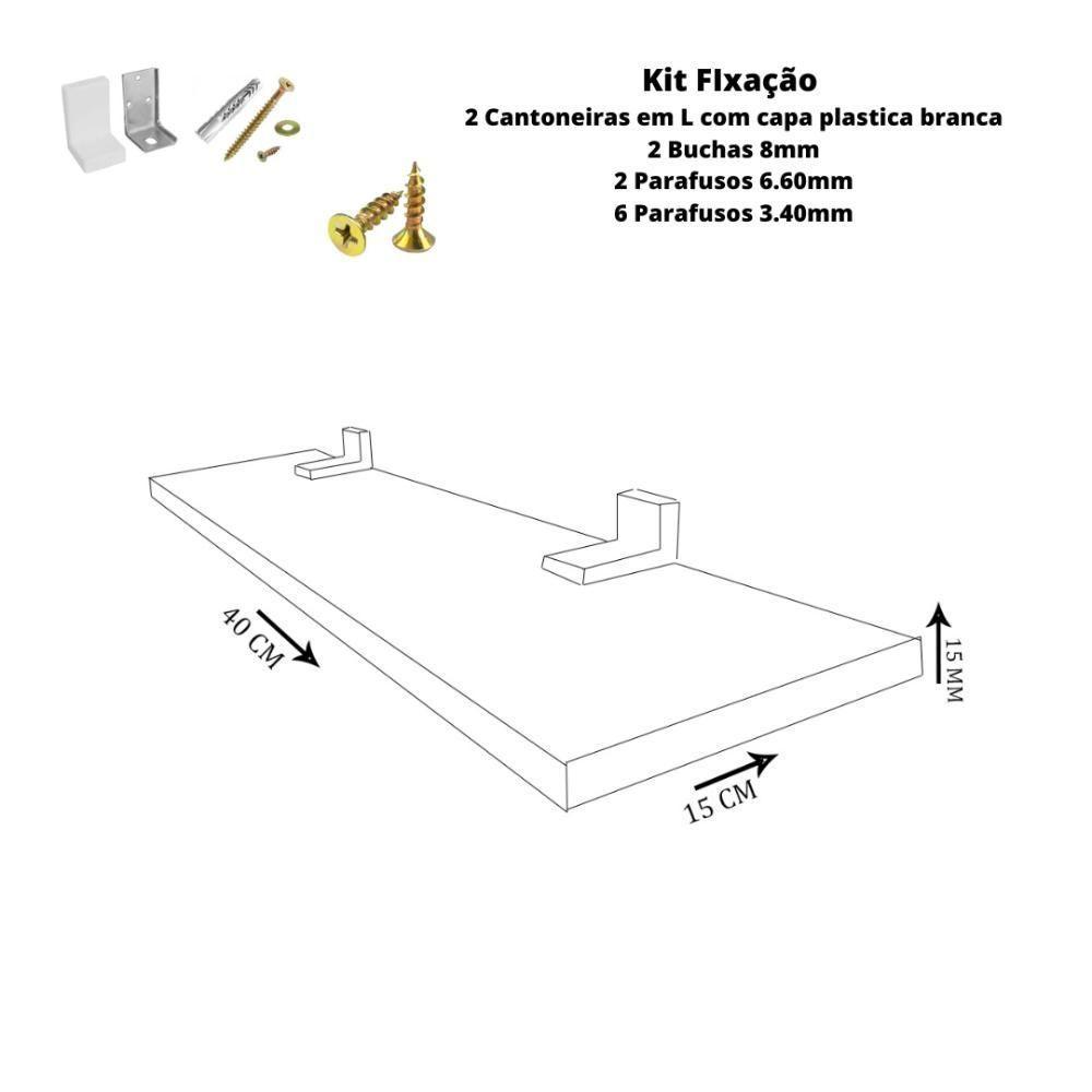Prateleira Linha Furta-cor Em Mdf Com Borda De Pvc Branco 40x15 Cm [f031] - 2