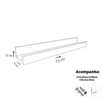 Prateleira Tempero Simples 70 Cm Preto Em Mdf [f031] - 3