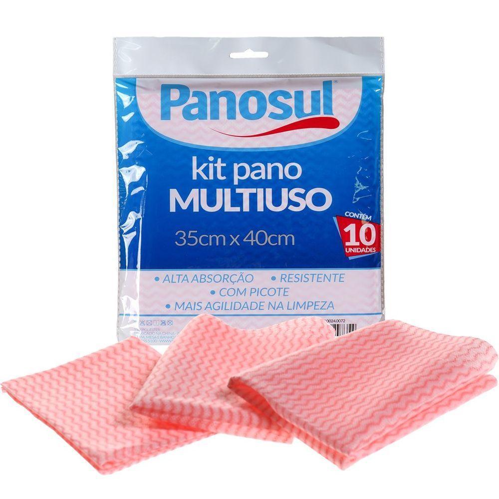 Kit 10 Pano Multiuso Alta Absorção E Resistente 35x40cm Rosa - 1