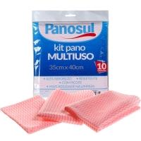 Kit 10 Pano Multiuso Alta Absorção E Resistente 35x40cm Rosa - 1