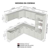Armário De Cozinha Completa De Canto 459cm Rustic/crema Agata Madesa 01 Rustic/crema - 5
