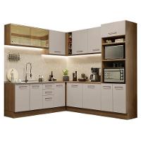 Armário De Cozinha Completa De Canto 459cm Rustic/crema Agata Madesa 01 Rustic/crema - 10