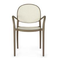 Kit 10 Cadeiras De Jantar Roma Com Braço Para Sala E Cozinha - Branco/cinza Escuro - 2