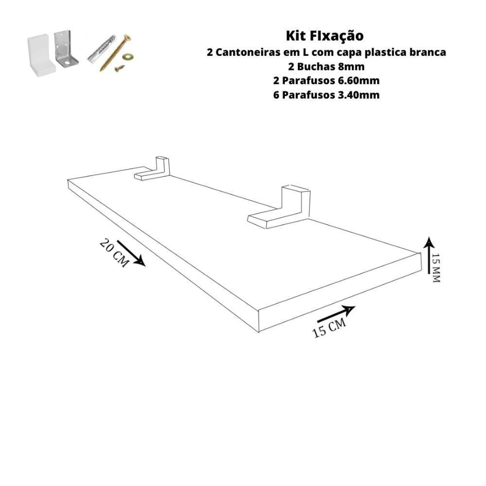 Prateleira Linha Furta-cor Em Mdf Com Borda De Pvc Branco 20x15 Cm [f031] - 2