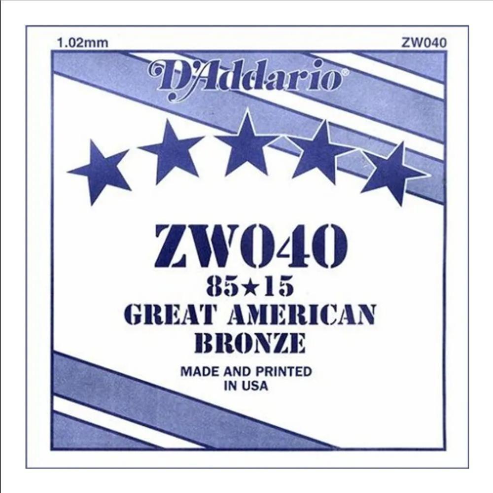 Corda Avulsa Violão Aço .040 D Addario 80-15 Bronze Zw040 [f035] - 1
