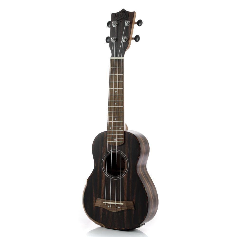 Ukulele Moani Mauna Soprano 21\'\' Ebony C- Bag Ukeb-21eq [f035] - 1