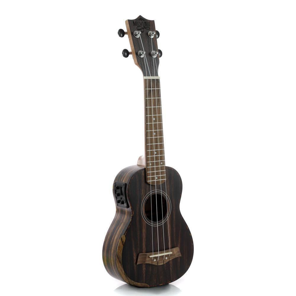 Ukulele Moani Mauna Soprano 21\'\' Ebony C- Bag Ukeb-21eq [f035] - 6