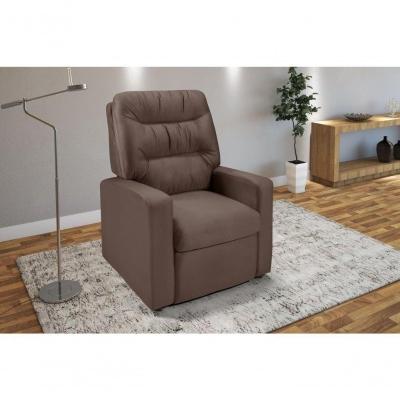 Poltrona Reclinável Paris Papai Mamãe Amamentação Suede Marrom 379