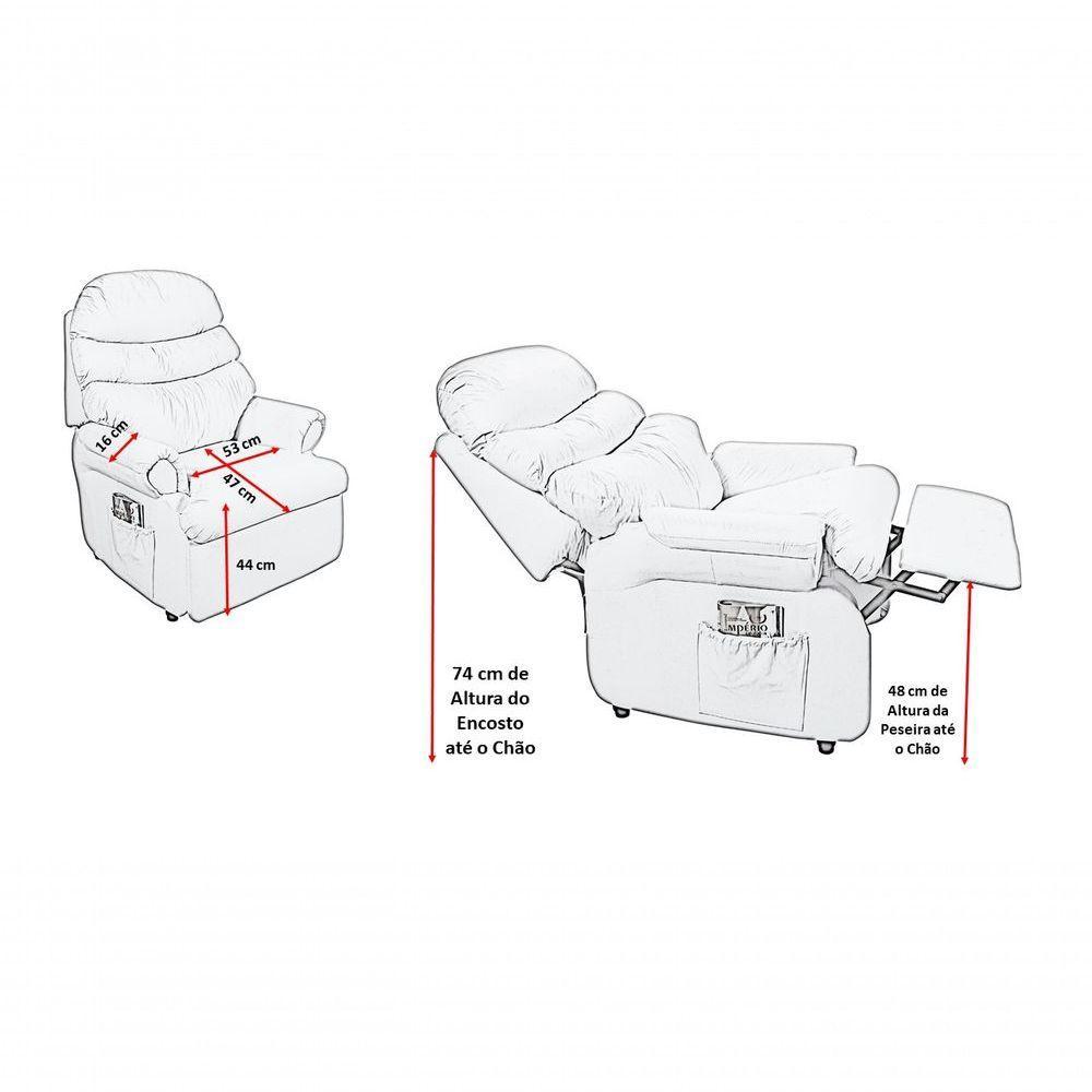 Poltrona Reclinável Barão Papai Mamãe Amamentação Estética Corano Rosa - 6