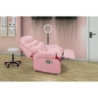Poltrona Reclinável Barão Papai Mamãe Amamentação Estética Corano Rosa - 1