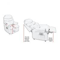 Poltrona Reclinável Barão Papai Mamãe Amamentação Estética Corano Rosa - 6