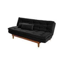 Sofá Cama Dubai 3 Lugares Império Reclinável Casal Pés Madeira Espuma Especial D33 Madero Preto 381 - 5