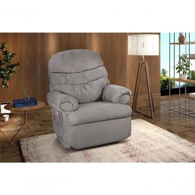Poltrona Do Papai Mamae Vovo Reclinável Barão Suede Soft Confortavel areia 376 Areia 376