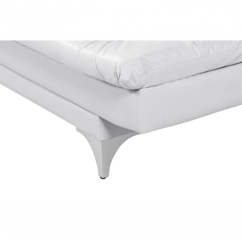Sofá Cama Versátil 3 Lugares Império Reclinável Casal Pés De Alumínio Corano Branco 036 - 6