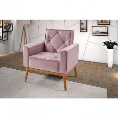 Poltrona Decorativa Bella Império Estofados Rosê 161