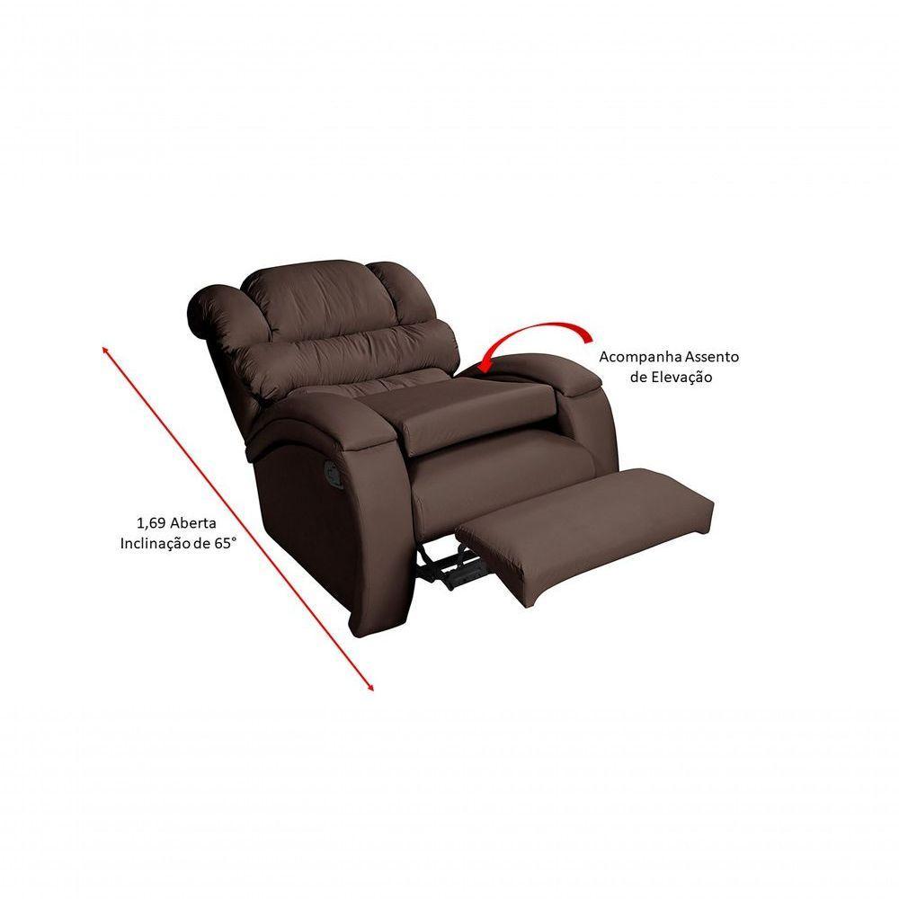 Poltrona Imperial Zero Wall Reclinável Com Assento De Elevação Corano marrom 310 - 4