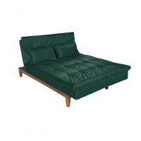 Sofá Cama Versátil Pés De Madeira verde 403 - 1