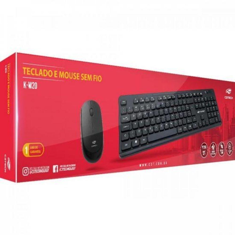 Kit Teclado E Mouse C3tech K-w20bk Sem Fio Preto [f002] - 4