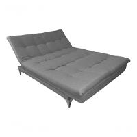 Sofá Cama Versátil 3 Lugares Império Reclinável Casal Pés De Alumínio Linho Grafite 199